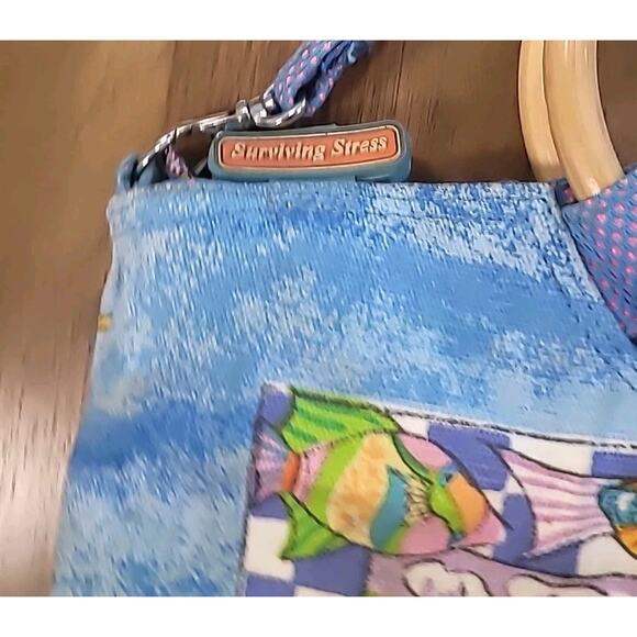 Vintage Anne Ormsby Surviving Stress Canvas Handbag Crossbody - Picture 10 of 11